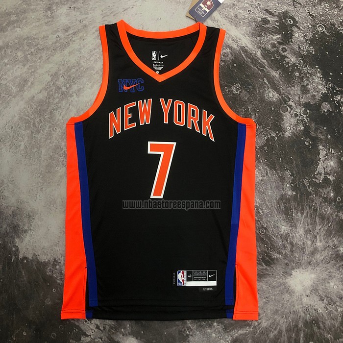 Camiseta New York Knicks Carmelo Anthony NO 7 Ciudad 2022-23 Negro